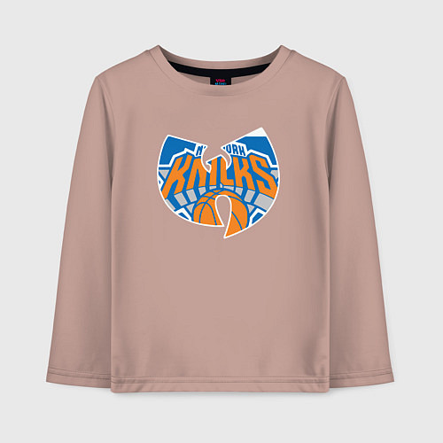 Детский лонгслив Wu-tang knicks / Пыльно-розовый – фото 1
