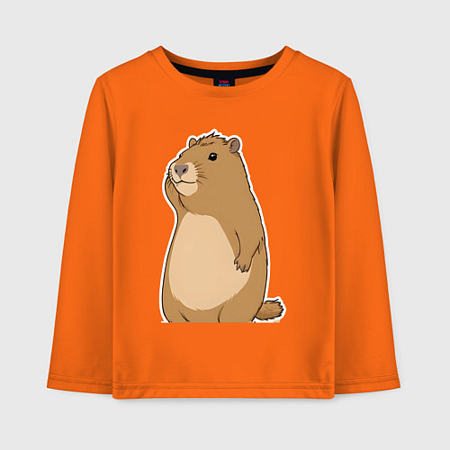 Детский лонгслив Прекрасная капибара / Оранжевый – фото 1