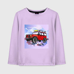 Лонгслив хлопковый детский Внедорожник УАЗ Хантер, цвет: лаванда