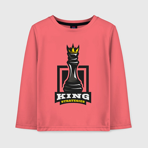 Детский лонгслив Королевские стратегии / Коралловый – фото 1