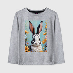 Детский лонгслив Кролик в цветах