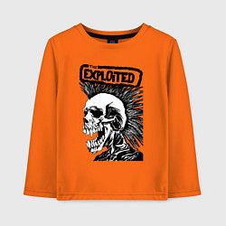 Лонгслив хлопковый детский The exploited skull, цвет: оранжевый
