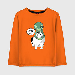 Детский лонгслив С Новым годом - кот змея