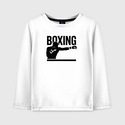 Лонгслив хлопковый детский Боксер boxing, цвет: белый