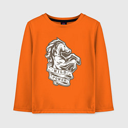 Лонгслив хлопковый детский Конь - дикая энергия, цвет: оранжевый