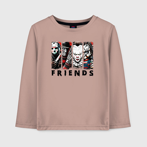 Детский лонгслив Halloween friends black friday / Пыльно-розовый – фото 1