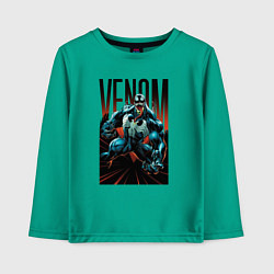 Лонгслив хлопковый детский Веном, цвет: зеленый