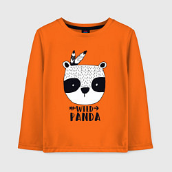 Лонгслив хлопковый детский Wild panda, цвет: оранжевый