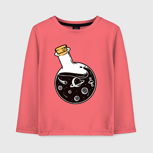 Детский лонгслив Space in a bottle / Коралловый – фото 1