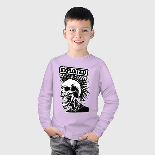 Детский лонгслив The exploited - punk skull / Лаванда – фото 3