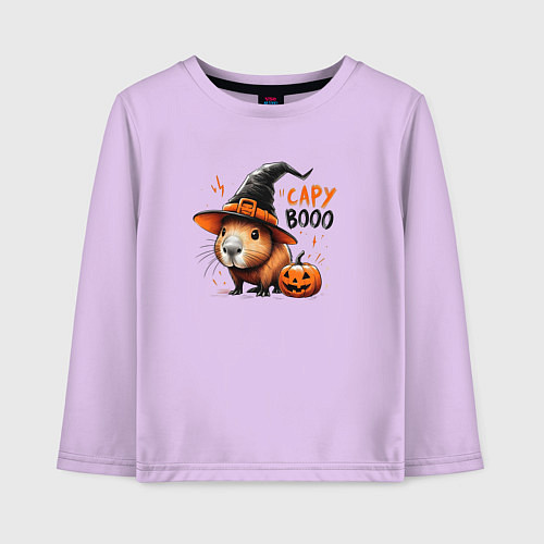 Детский лонгслив Capybara in halloween on / Лаванда – фото 1