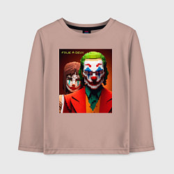 Лонгслив хлопковый детский Joker and Minecraft - collaboration, цвет: пыльно-розовый