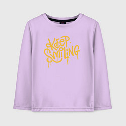 Лонгслив хлопковый детский Keep smiling, цвет: лаванда