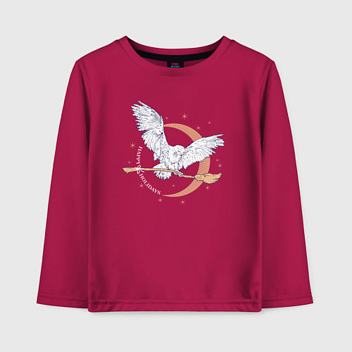 Детский лонгслив Сова Гарри Поттера / Маджента – фото 1