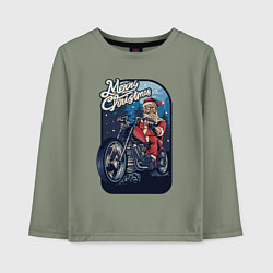 Лонгслив хлопковый детский Santa Biker, цвет: авокадо