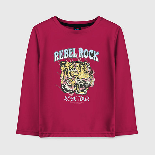 Детский лонгслив Мятежный рок / Маджента – фото 1