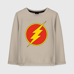 Лонгслив хлопковый детский Flash logo, цвет: миндальный