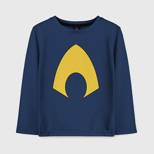 Детский лонгслив Aquaman logo / Тёмно-синий – фото 1