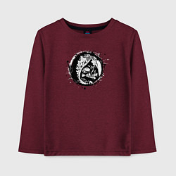 Лонгслив хлопковый детский Капюшон и улыбка смерти, цвет: меланж-бордовый
