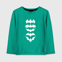Лонгслив хлопковый детский Бэтмен знаки, цвет: зеленый