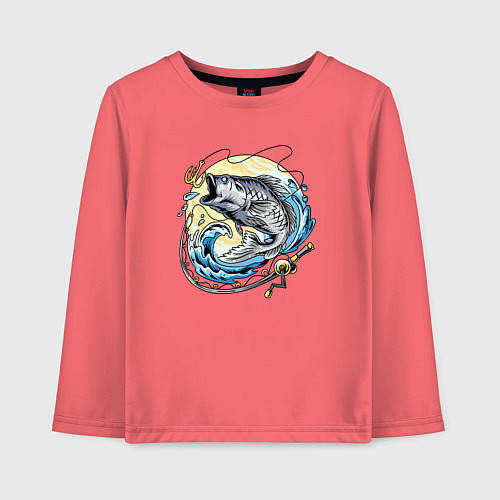Детский лонгслив Рыбалочка / Коралловый – фото 1