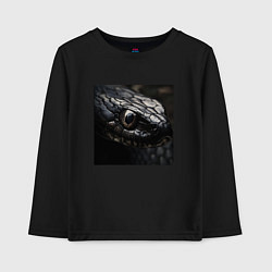 Лонгслив хлопковый детский Змеиный образ в чёрном, цвет: черный