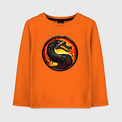 Лонгслив хлопковый детский Mortal kombat logotype, цвет: оранжевый