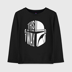 Лонгслив хлопковый детский This is the way helmet The mandolorian, цвет: черный