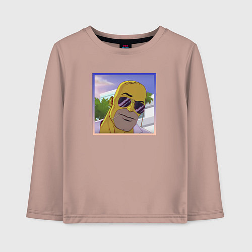 Детский лонгслив Гомер Симпсон Vice City / Пыльно-розовый – фото 1
