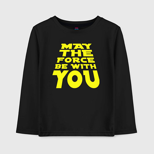 Детский лонгслив Да прибудет с тобой сила Звездные войны / Черный – фото 1
