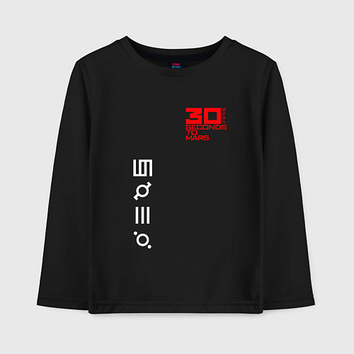 Детский лонгслив Thirty Seconds to Mars: рок группа / Черный – фото 1