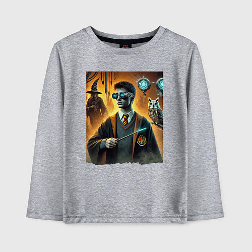 Детский лонгслив Harry Potter - steampunk fantasy / Меланж – фото 1