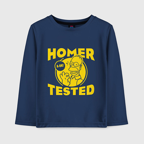 Детский лонгслив Homer tested / Тёмно-синий – фото 1