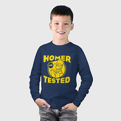 Лонгслив хлопковый детский Homer tested, цвет: тёмно-синий — фото 2