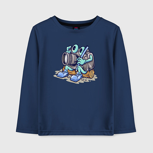 Детский лонгслив Я фотограф / Тёмно-синий – фото 1