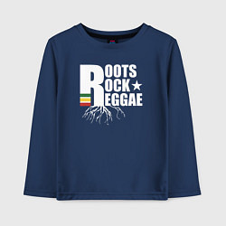 Лонгслив хлопковый детский Roots reggae, цвет: тёмно-синий