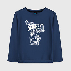Лонгслив хлопковый детский Skinhead reggae, цвет: тёмно-синий