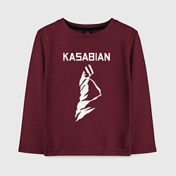 Лонгслив хлопковый детский Kasabian - logo, цвет: меланж-бордовый