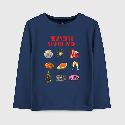Детский лонгслив Starter pack / Тёмно-синий – фото 1