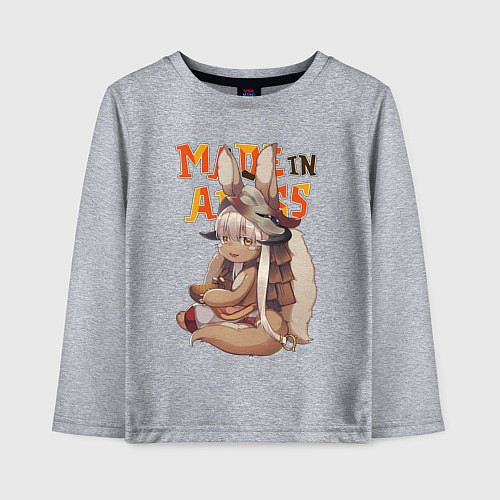 Детский лонгслив Созданный в бездне - Наначи / Меланж – фото 1