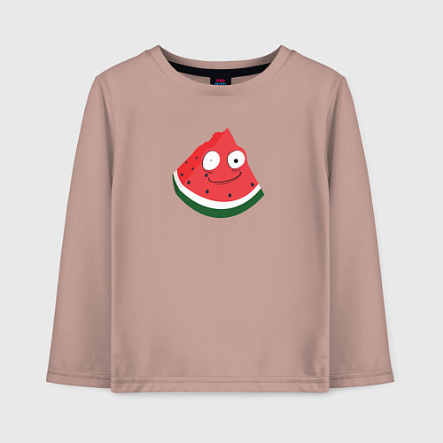 Детский лонгслив Очумелый арбуз - мем / Пыльно-розовый – фото 1
