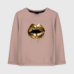 Лонгслив хлопковый детский Золотые губы, цвет: пыльно-розовый