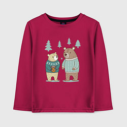 Лонгслив хлопковый детский Медведи-соседи, цвет: маджента