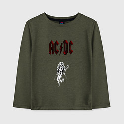 Лонгслив хлопковый детский AcDc - roook, цвет: меланж-хаки