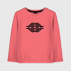 Лонгслив хлопковый детский Декоративный узел, цвет: коралловый
