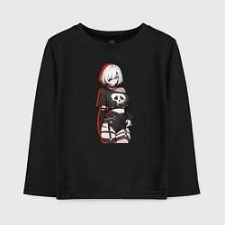 Лонгслив хлопковый детский Альтушка, цвет: черный