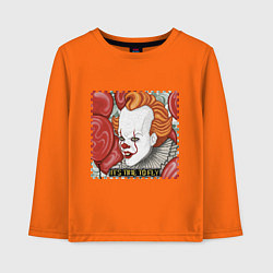 Лонгслив хлопковый детский Пиксельный Пеннивайз, цвет: оранжевый
