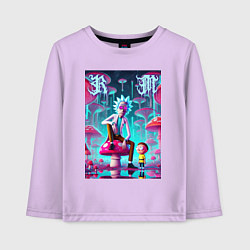 Лонгслив хлопковый детский Rick and Morty under the mushrooms, цвет: лаванда
