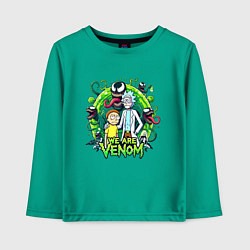 Лонгслив хлопковый детский Rick and Morty - we are Venom portal, цвет: зеленый