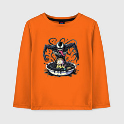 Лонгслив хлопковый детский Morty and Venom slime - ai art fantasy, цвет: оранжевый